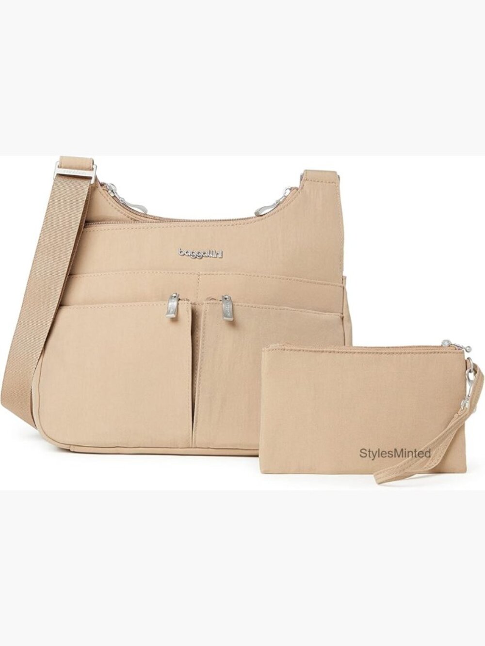 Lightweight Water-Resistant Nylon Crossbody Travel Bag 11x8.5